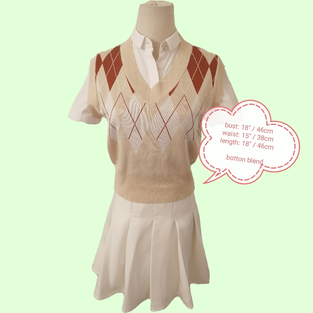 diamond pattern knitted vest - Picture 2 of 3